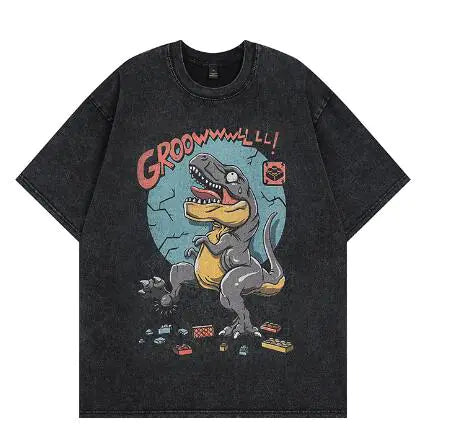 Harajuku Style Hip Hop Short Sleeve Dinosaur T-Shirt