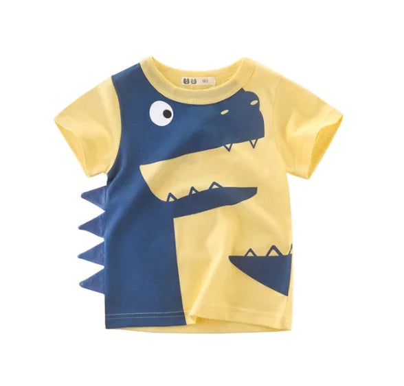 Boys' Summer Cotton T-Shirt - Korean Style Short Sleeves